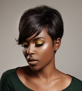 A conventional pixie with fringe